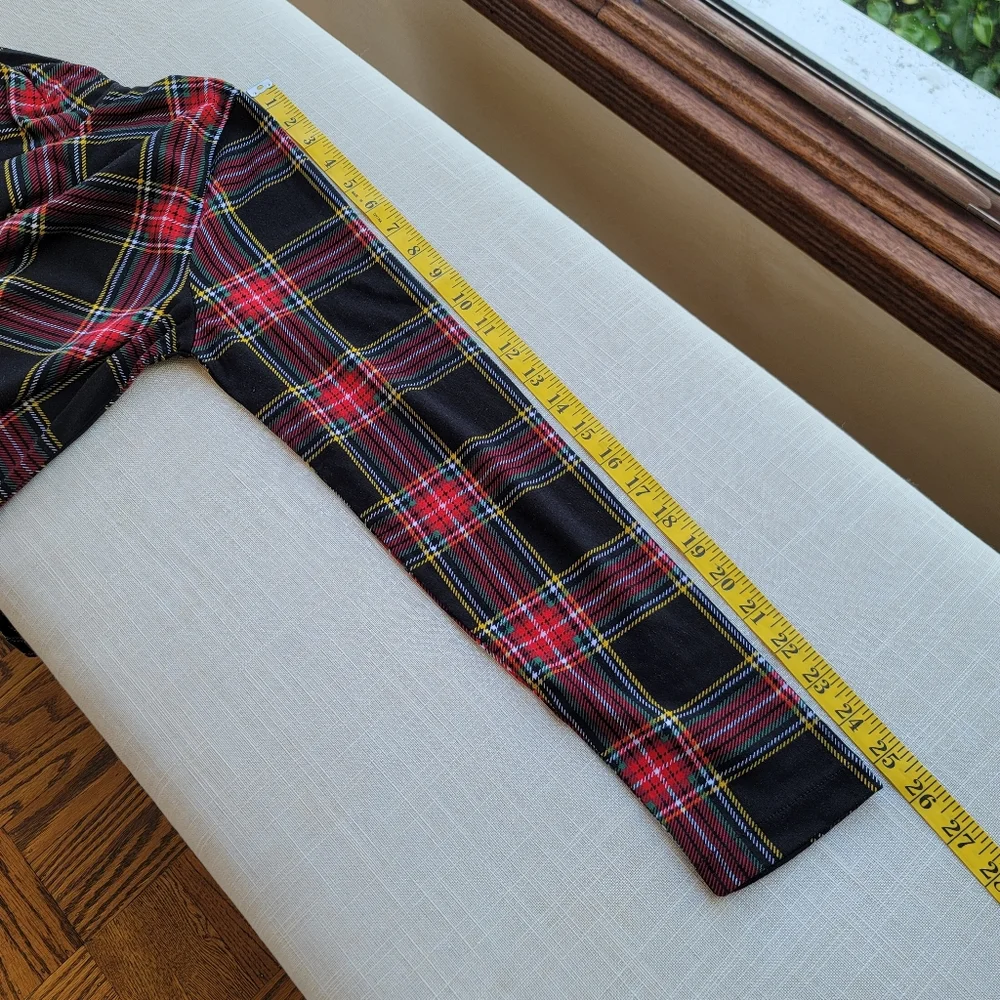 New J.Crew Sz Small S Printed tissue turtleneck Black Tartan plaid Top NWT
